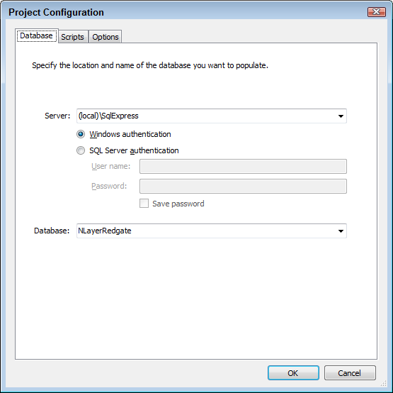 The Project Configuration Dialog of Data Generator