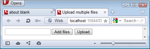 Opera showing Multiple File Uploads