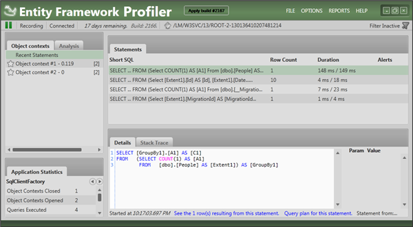 Entity Framework Profiler