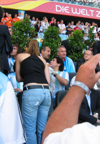 Diego Maradona was watching the game too