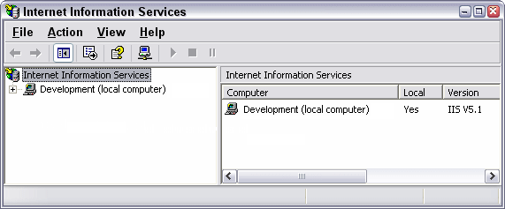 The IIS Management Console