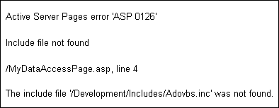 The Full Error Message is Much More Useful. It Provides the Detailed Information You Need to Track the Problem