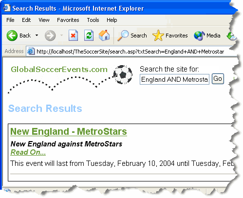 Search Results for an Advanced Search Term Using the AND Operator