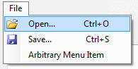 The File Menu with Images next to the text