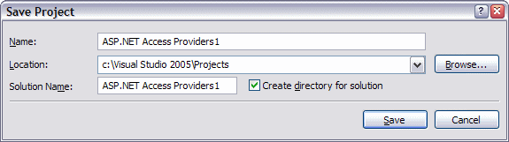 The Save Project Dialog