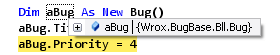 The Default Visualizer for a Bug Object